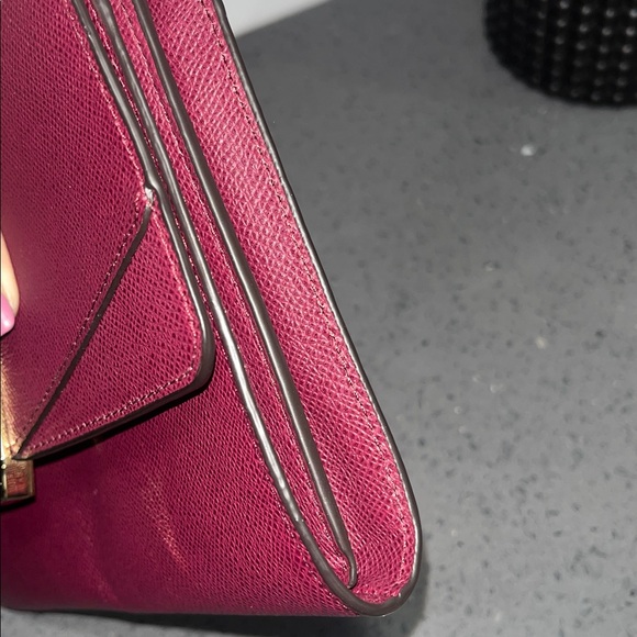 Henri Bendel Deep Red Clutch with Gold Chain - Picture 11 of 13